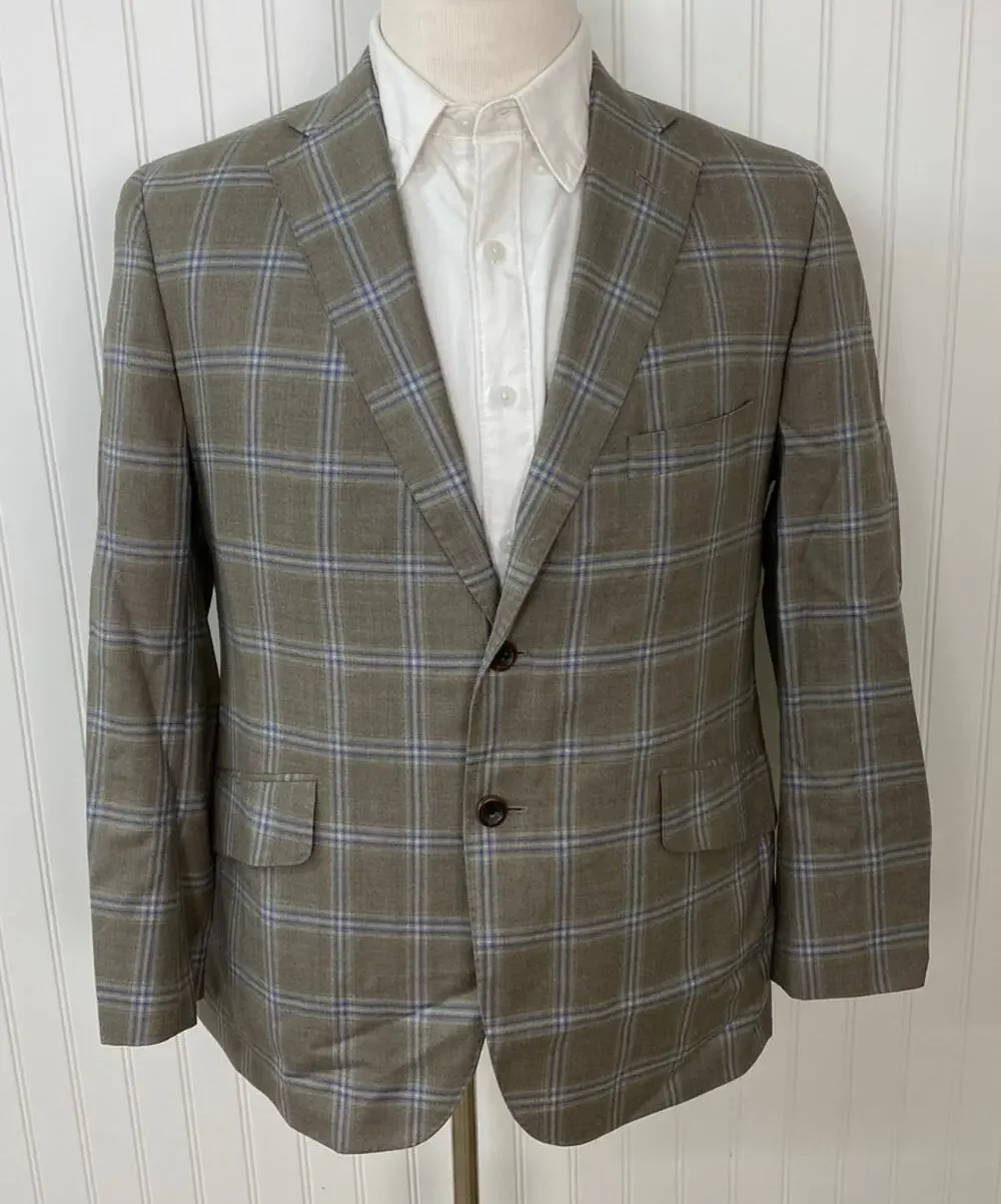 RC by Tom James USA Union Made plaid 2-button suit jacket blazer sport coat 38S
